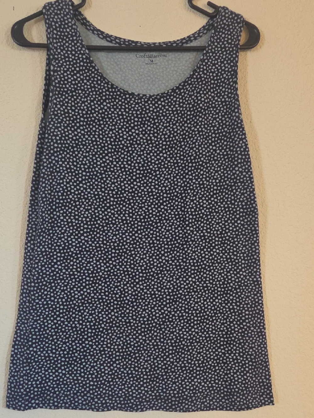 croft & barrow Navy and Light Blue Dot Scoop Tank